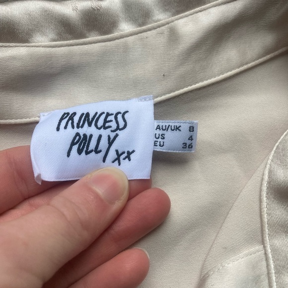 Princess Polly Pale Pink Satin Button-Down Shirt - Picture 3 of 3